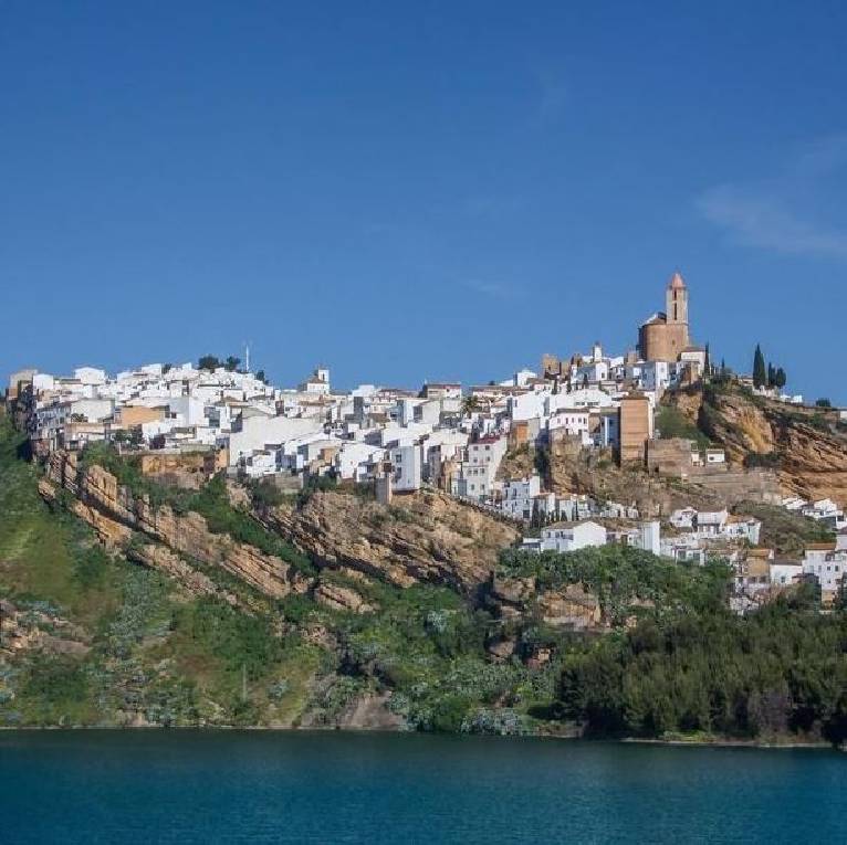 View of Iznajar from the bottom of the lake